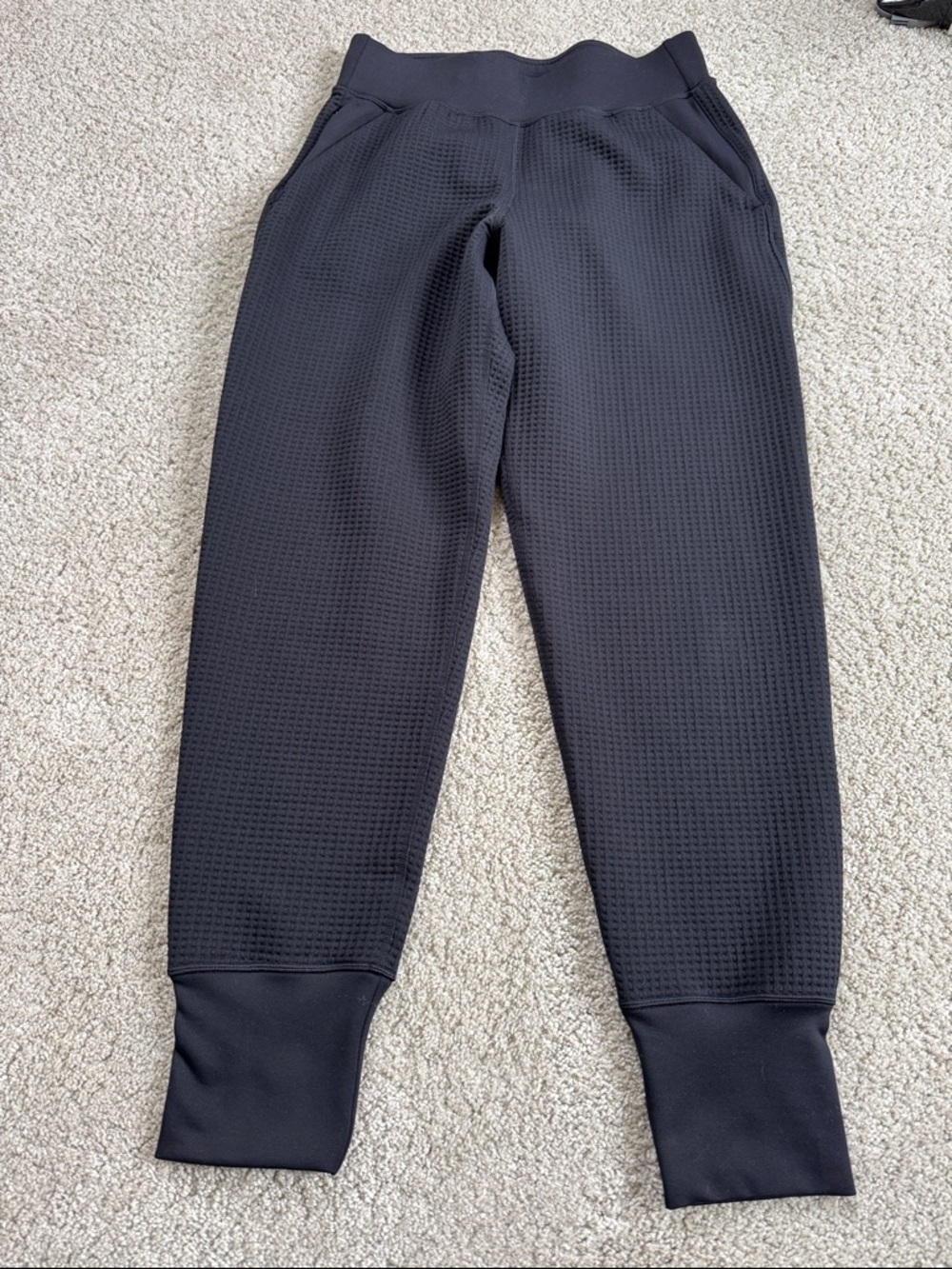 LULULEMON Black Grid Textured Jogger Pants 6/S